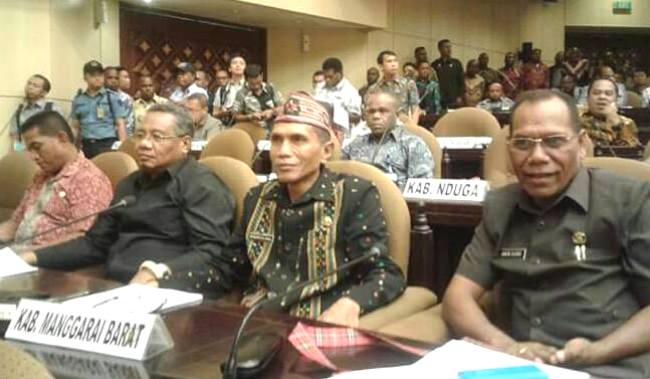 Asisten I Bupati Manggarai Barat, Benediktus Banu hadir memwakili Managgarai Barat dalam deklarasi  225 usulan DOB di DPD, Selasa 4 Oktober 2016 (Foto: Facebook  Bernadus Barat Daya)